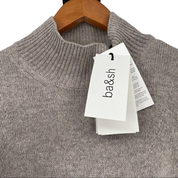 Ba&sh NWT Felicity Ballon Sleeve Mock Neck Wool blend Maxi Sweater Dress Small - Picture 8 of 14